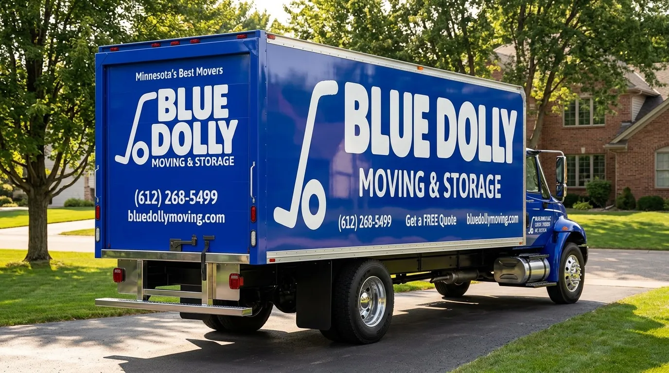 Blue Dolly Truck Rear View