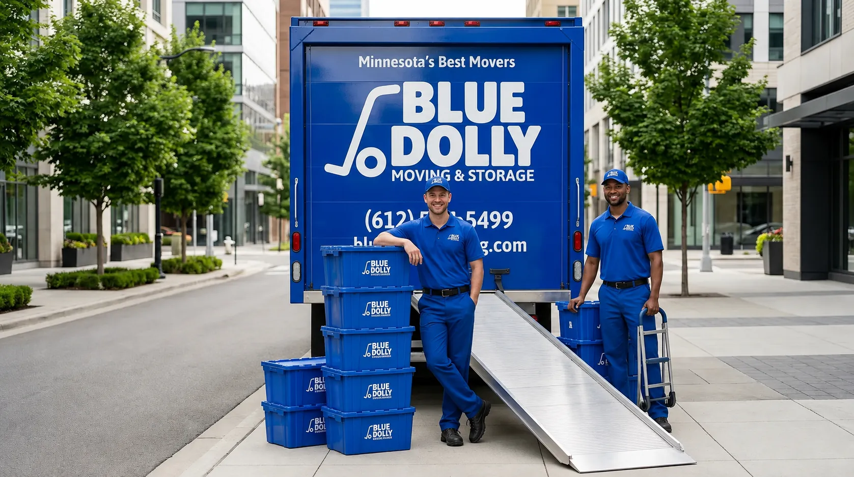 Bluedolly truck downtown new