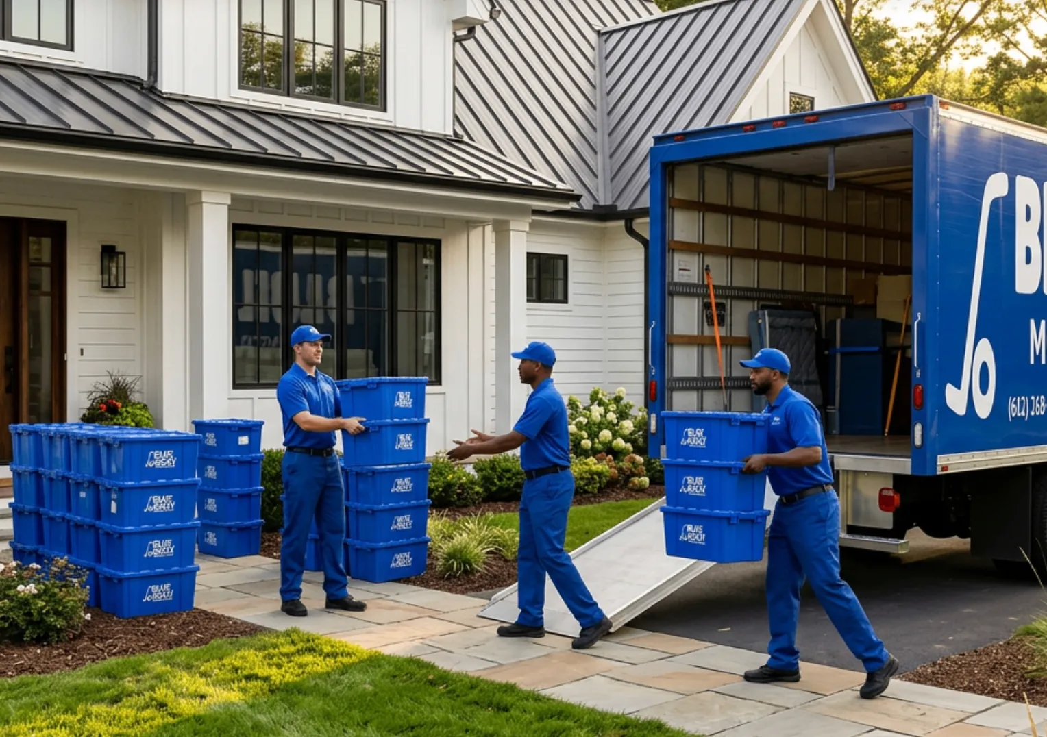 Residential movers loading